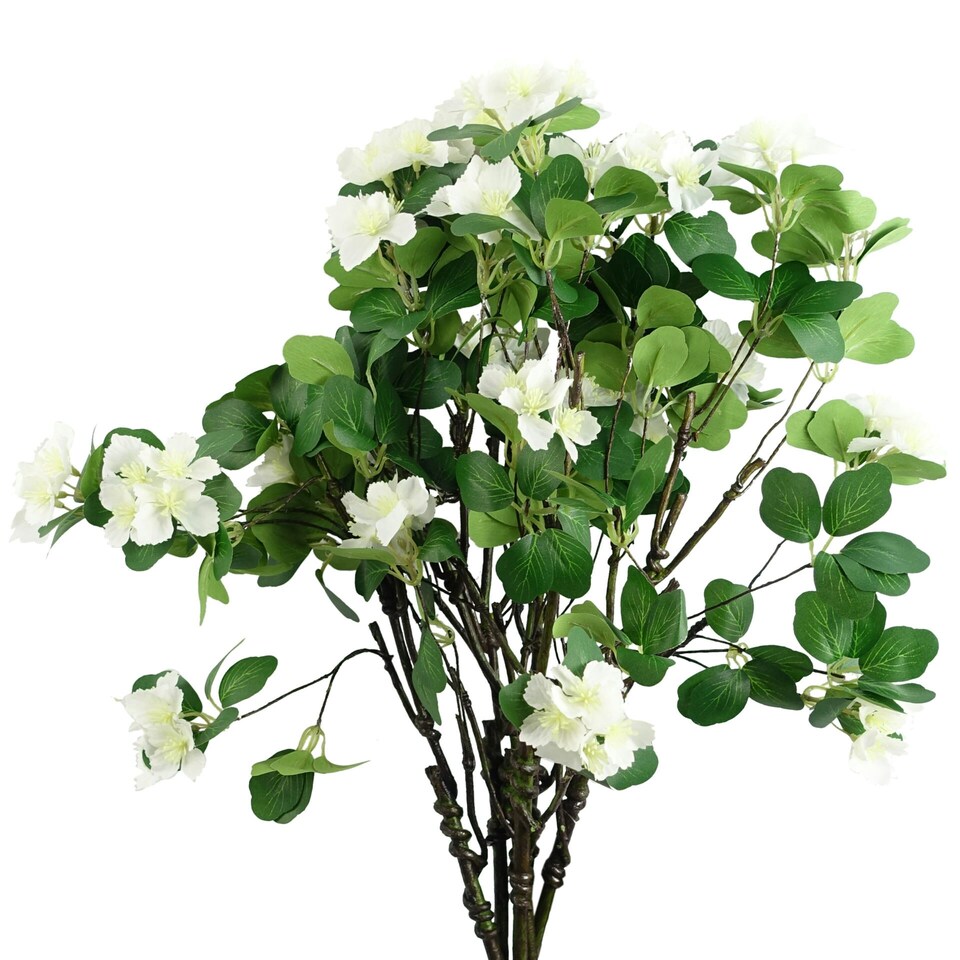 image 1 of 60cm Flower Foliage Spray - White