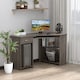 image 1 of HOMCOM L-Shaped Corner Computer Desk with 2 Shelves Worktop Grey
