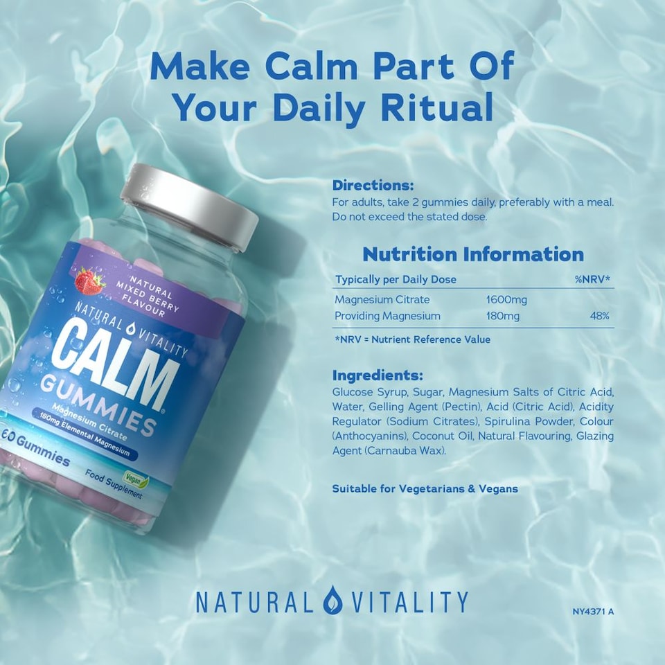 image 1 of Natural Vitality CALM Magnesium Citrate Gummies 1600mg | 60 Count