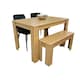 image 1 of Dining Table Set with 2 Chairs Dining Room and Kitchen table set of 2, and Benches Black