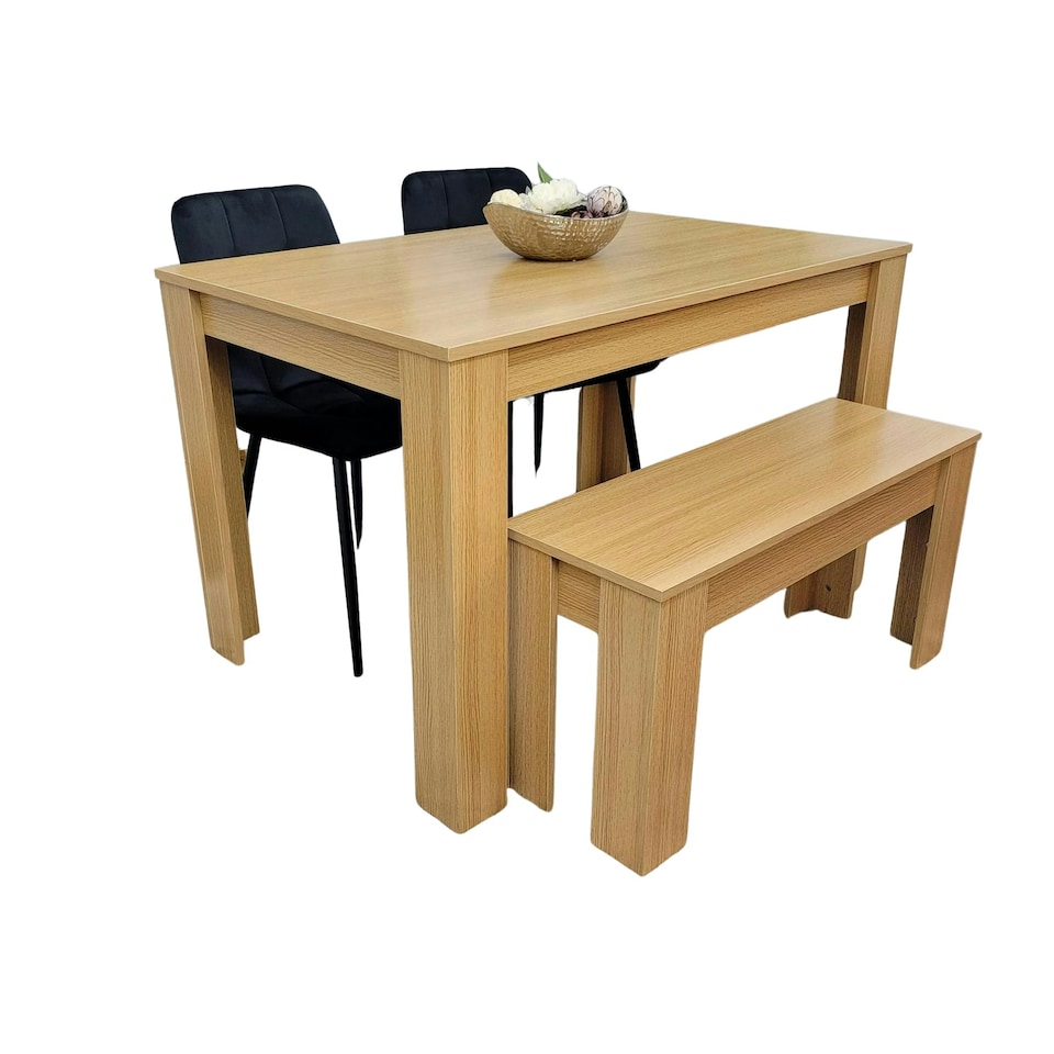 image 1 of Dining Table Set with 2 Chairs Dining Room and Kitchen table set of 2, and Benches Black