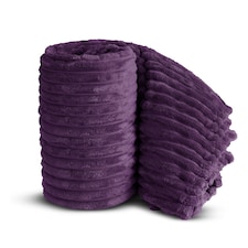 Velosso Chunky Cord Super Soft Plush Heavy Blanket - 150cm x 200cm | Purple
