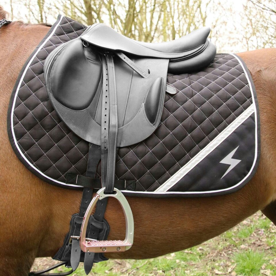image 1 of Hy Silva Flash Horse Saddlepad - Black/Silver Reflective - Pony