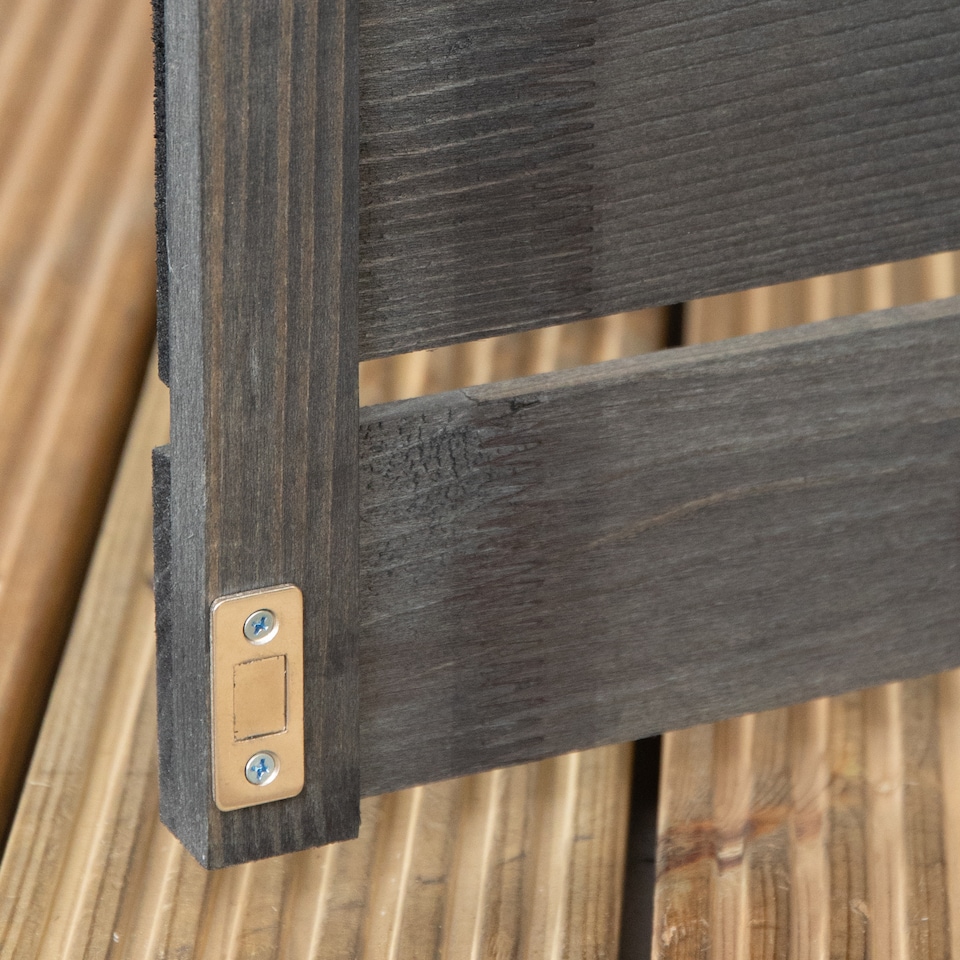 image 1 of 2.15m x 1.16m Outdoor Wooden Garden Triple Wheelie Bin Store Storage for 3 Bins in Dark Grey