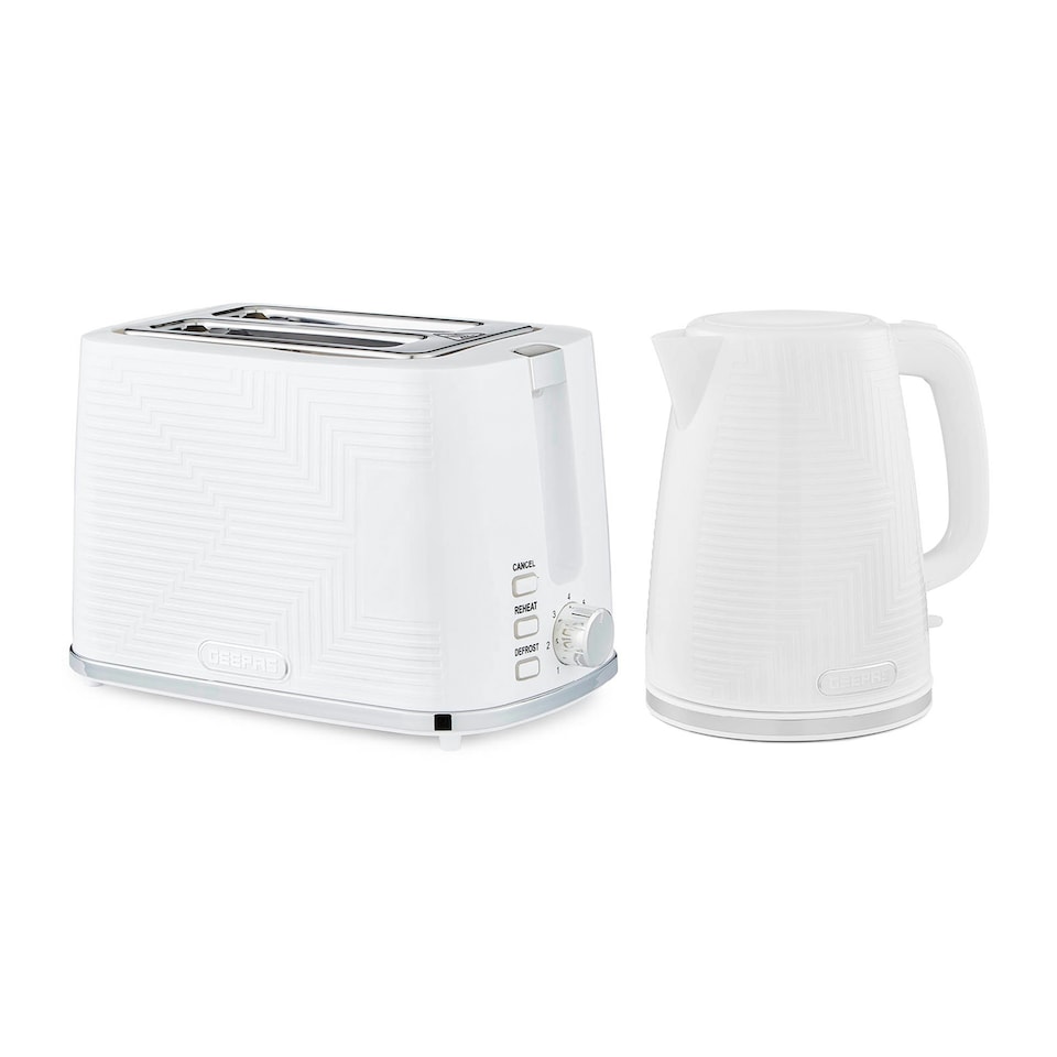 image 1 of GEEPAS 1.7L 3KW Cordless Electric Kettle, 900W 2 Slice Bread Toaster Combo Set