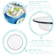 image 2 of Argon Tableware White Enamel Deep Bowls - 22.5cm - Navy - Pack of 6 | Blue | Navy