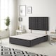 image 1 of Astoria Divan Bed Base with 30 Inch Diamonte Button Headboard Plush Velvet | Black | Black | Single