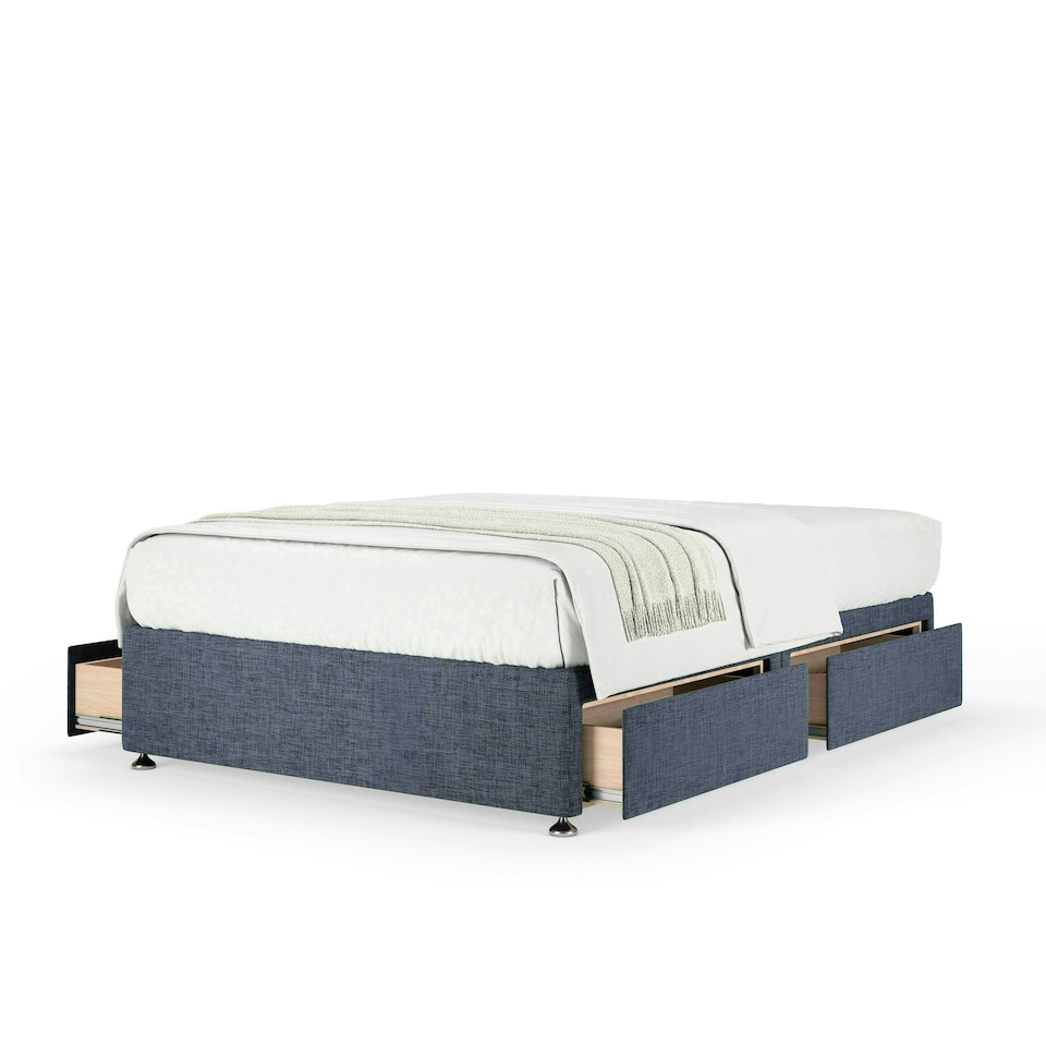 image 1 of Neptune Spring Midnight Linen 4 Drawer Divan Set Super King