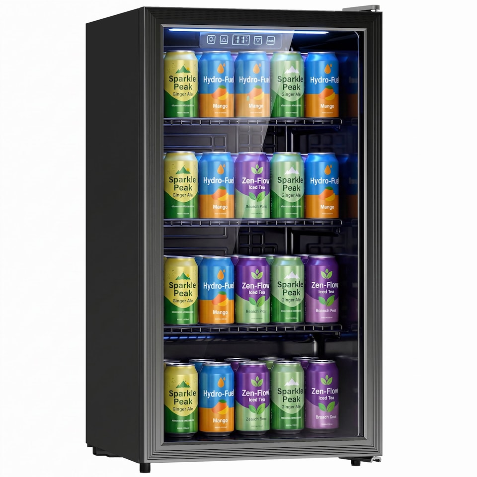 image 1 of HOMCOM 90 L Drinks Fridge, 139 Can Under Counter Freestanding Wine Cooler
