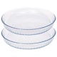 image 1 of Argon Tableware Optical Round Glass Oven Dishes - 32cm x 32cm - Pack of 2 | Clear | Clear | 32cm x 32cm