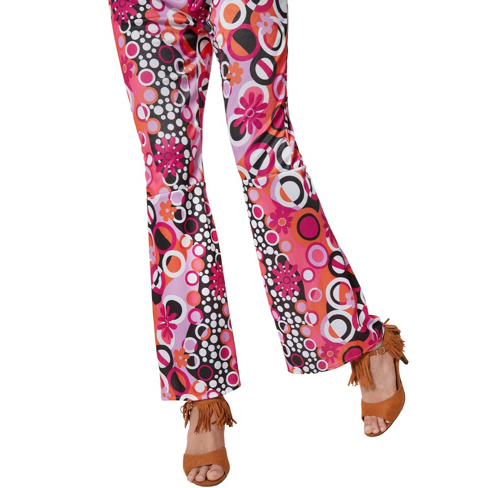 image 1 of Womens Fancy Dress Costume - Hippie Flower Power | Multi | colourful | L | 1