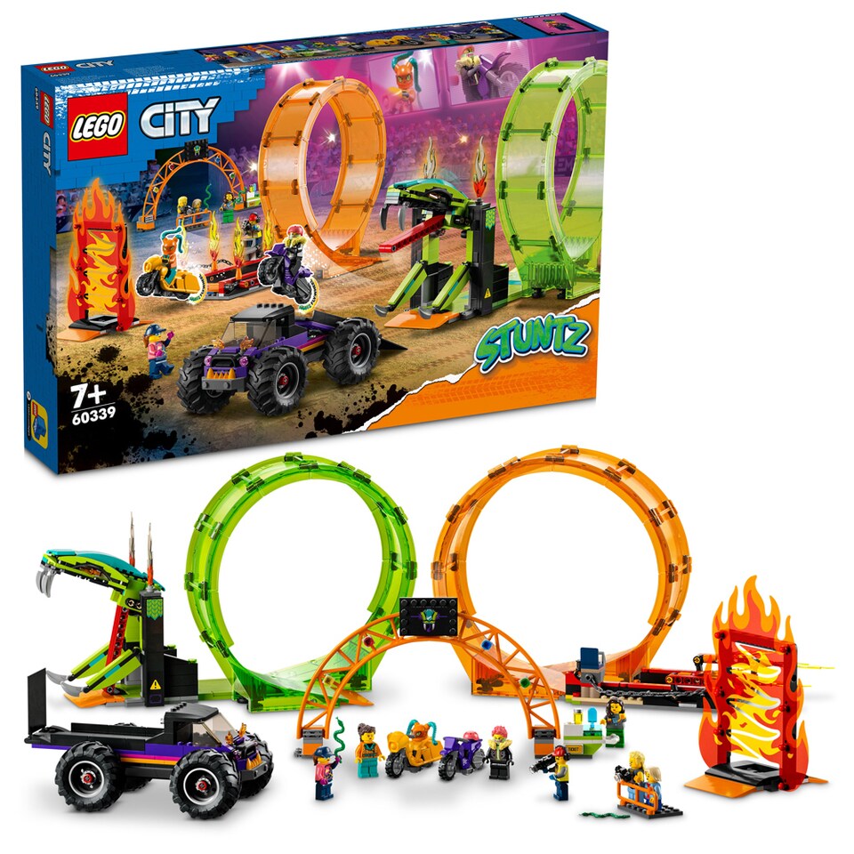 image 1 of LEGO City Double Loop Stunt Arena Building Set 598 Piece for Ages 7 Plus
