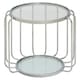 image 3 of Stylish Design Side Table With Glass Top, Quality Crafted Open Cage Design Table, Versatile Modern Table Silver