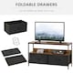 image 3 of HOMCOM TV Cabinet, TV Console Unit with 2 Foldable Linen Drawers Rustic Brown