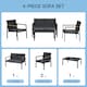 image 3 of Outsunny 4-Piece Cushioned Outdoor Rattan Wicker Chair and Loveseat Furniture