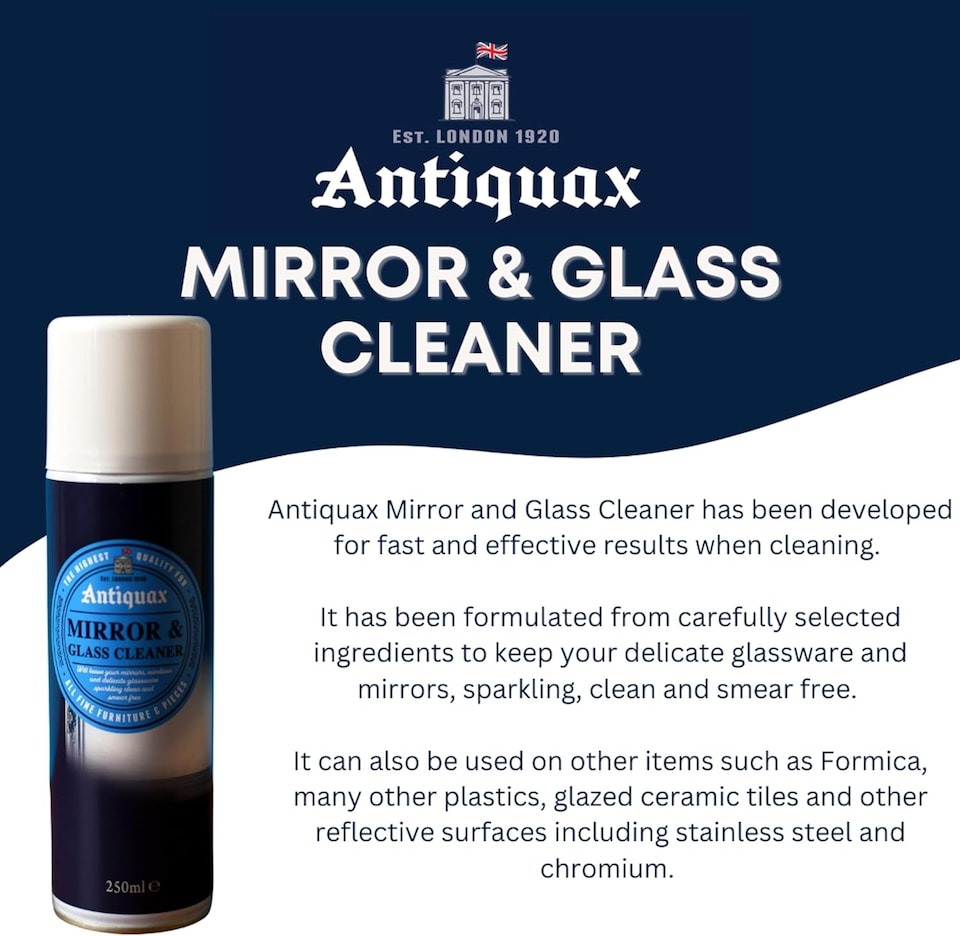 image 1 of Antiquax Mirror & Glass Cleaner 250ml