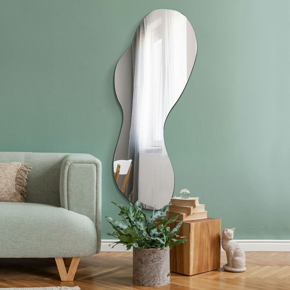 image 1 of The Lacuna - Frameless Pond Wall Mirror 63" X 24" (160CM X 60CM) | Multi