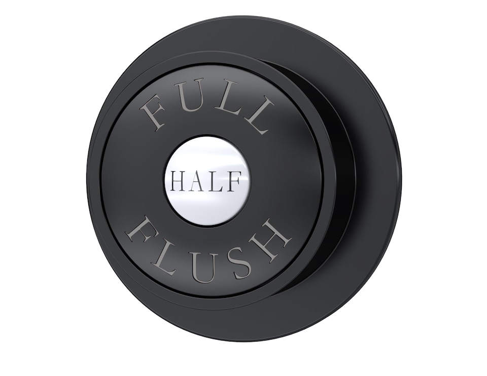 image 1 of Balterley Traditional Dual Flush Push Button | Black | Matt Black | 1