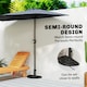 image 5 of Outsunny 9kg Half Round Parasol Base Heavy Duty Weighted Umbrella Holder Stand | Black | Black