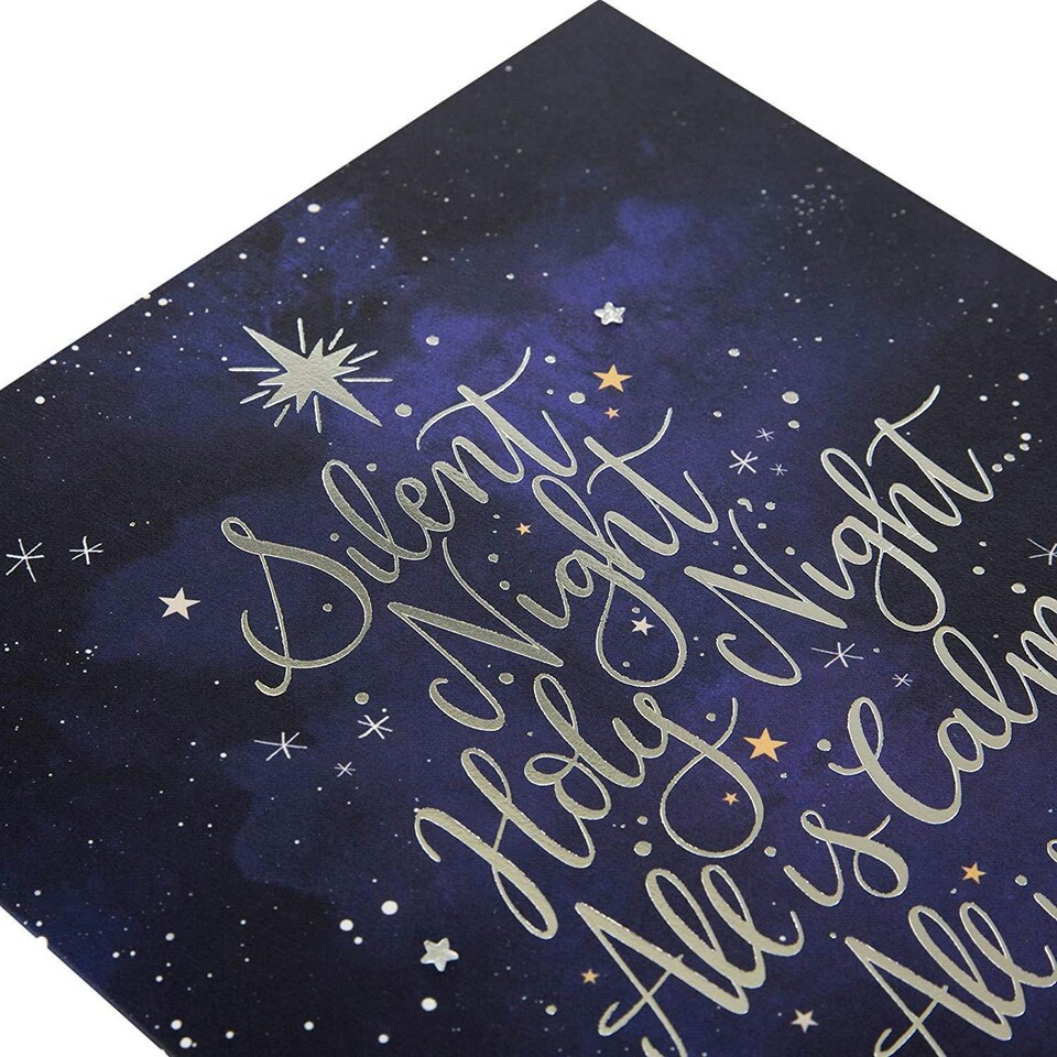image 1 of Hallmark Peaceful Christmas Medium Card 'Silent Night'