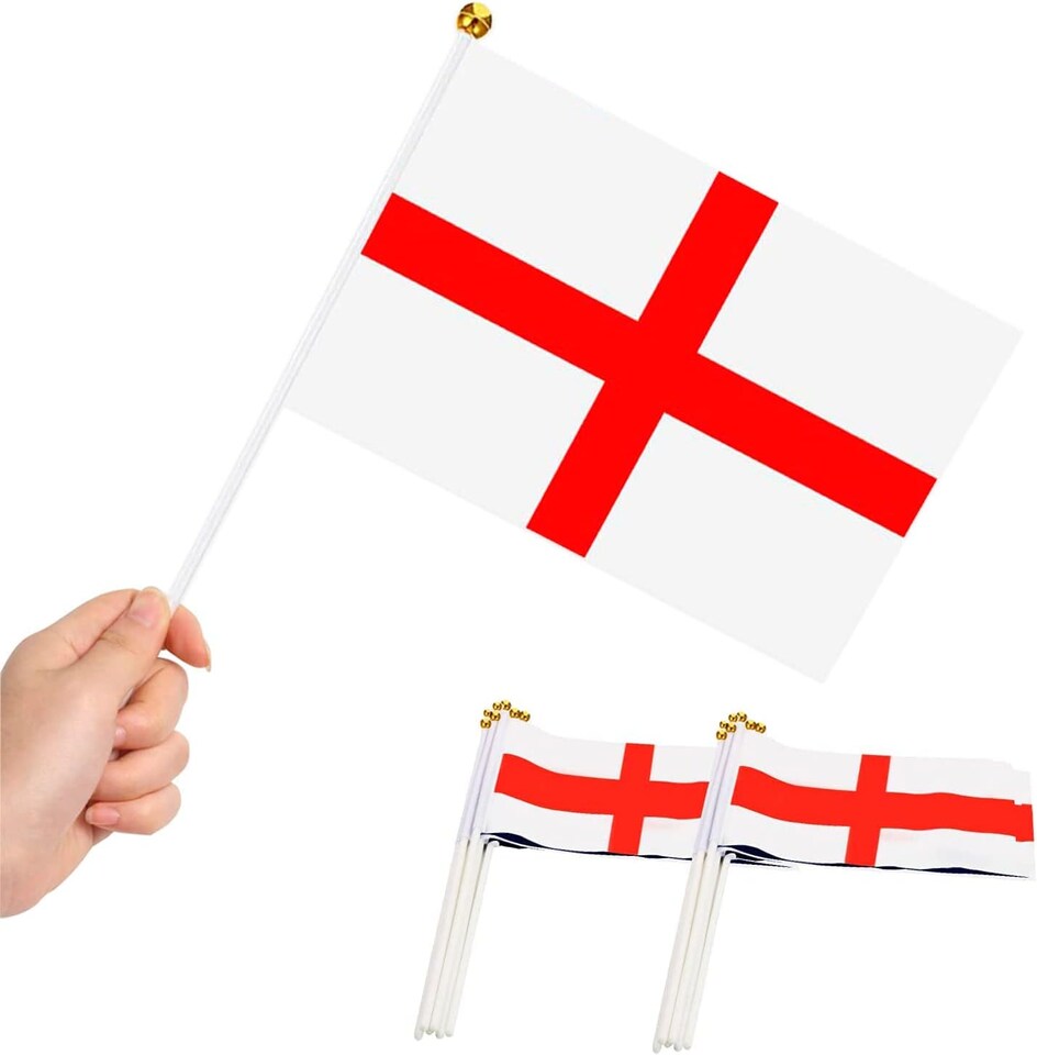 image 1 of St George Flag England Hand Waving Fabric English Flags For Sport Royal Event Support Country | Multi