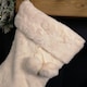 image 4 of 50cm Winter White Faux Fur Hanging Christmas Stocking with Pom Poms