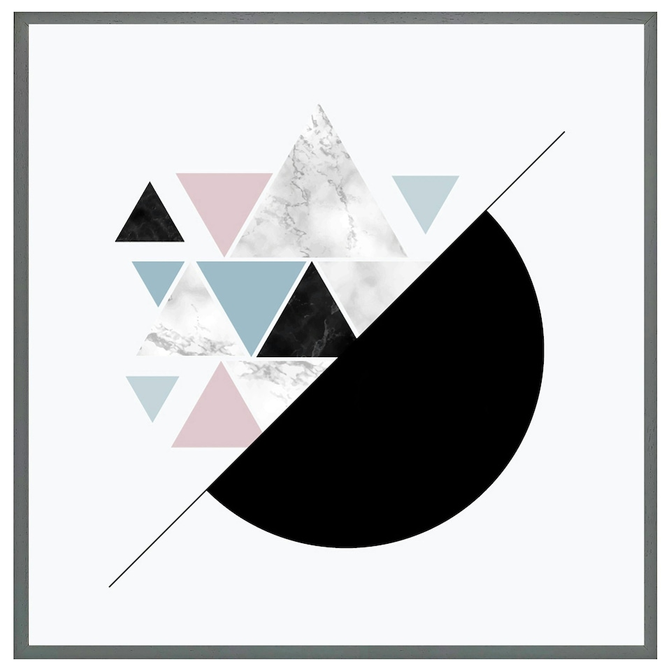 image 1 of Triangles & semi circle pattern (Picture Frame) White | XL