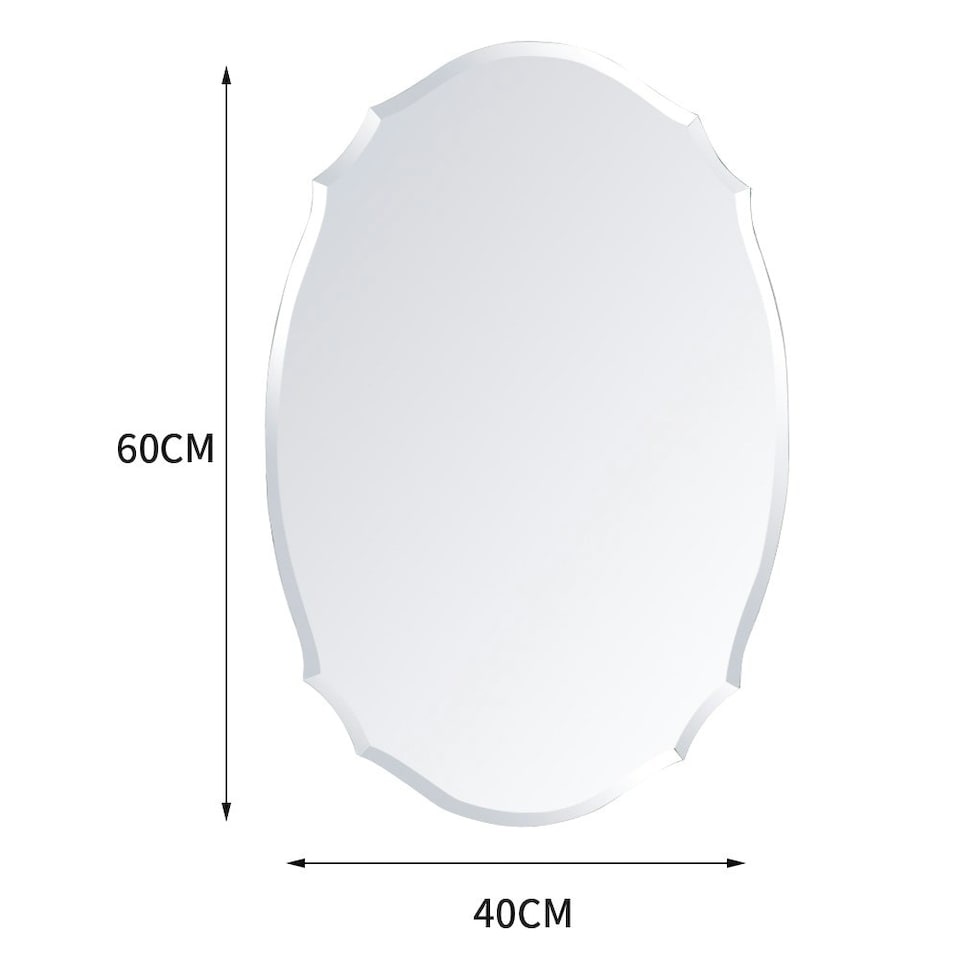 image 1 of Living and Home Wall Mounted Mirror with Beveled Edge - 40cm x 60cm