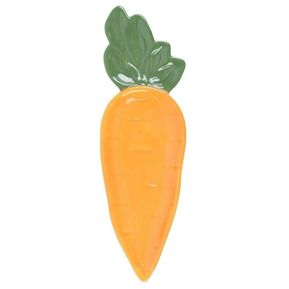 image 1 of Something Different Carrot Patch Carrot Platter - Orange/Green - One Size