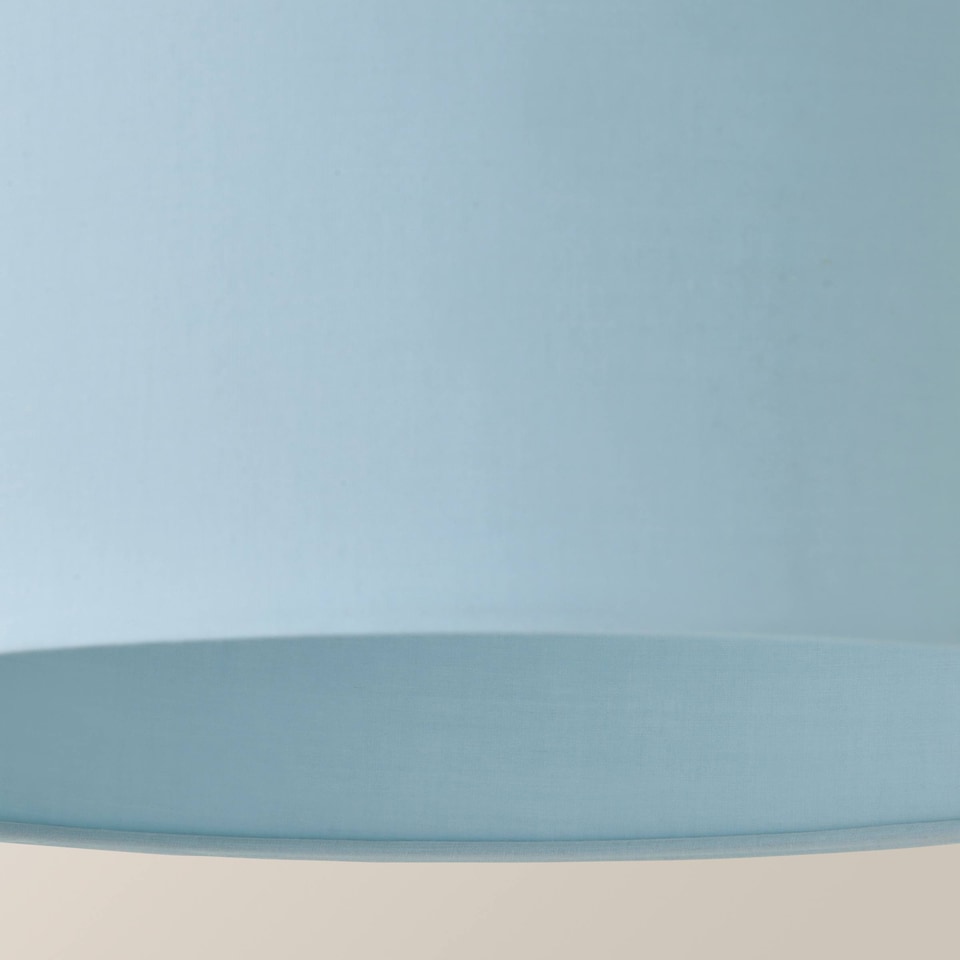 image 1 of ValueLights Reni Duck Egg Blue Fabric Ceiling Lamp Shade & Bulb (D)35cm | Blue