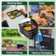 image 6 of 5 Compartment Black Meal Prep Containers With Lid Plastic Microwave Safe Food Storage Box 30pc