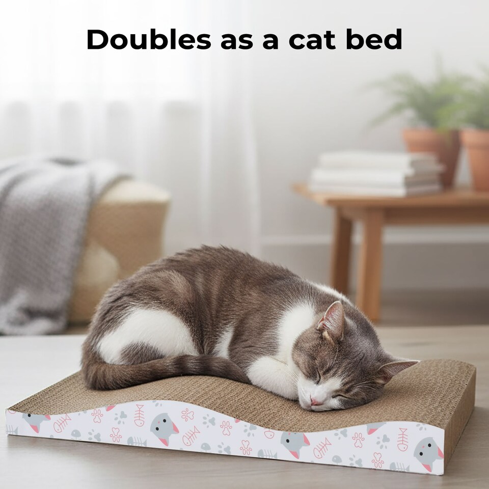 image 1 of Skylos 4PCS Cardboard Scratcher Scratching Lounge Pad Cat Scratching Board