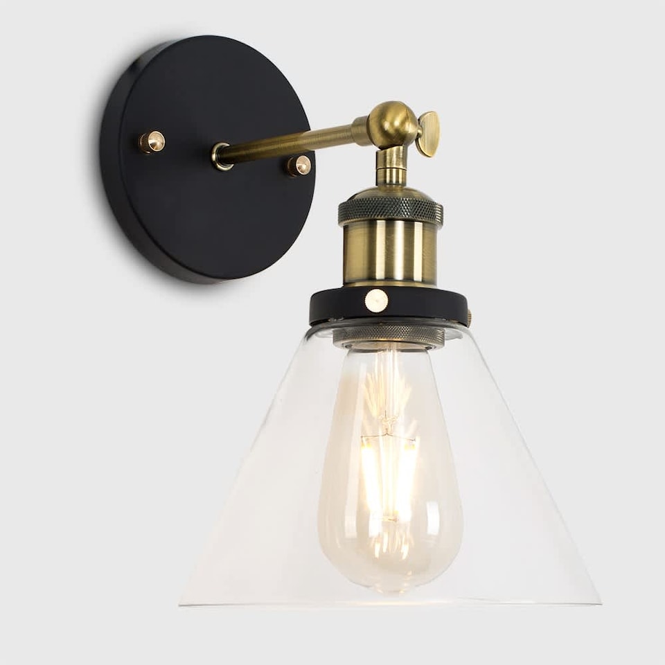 image 1 of ValueLights Norton Industrial Pair of Black Indoor Wall Lantern