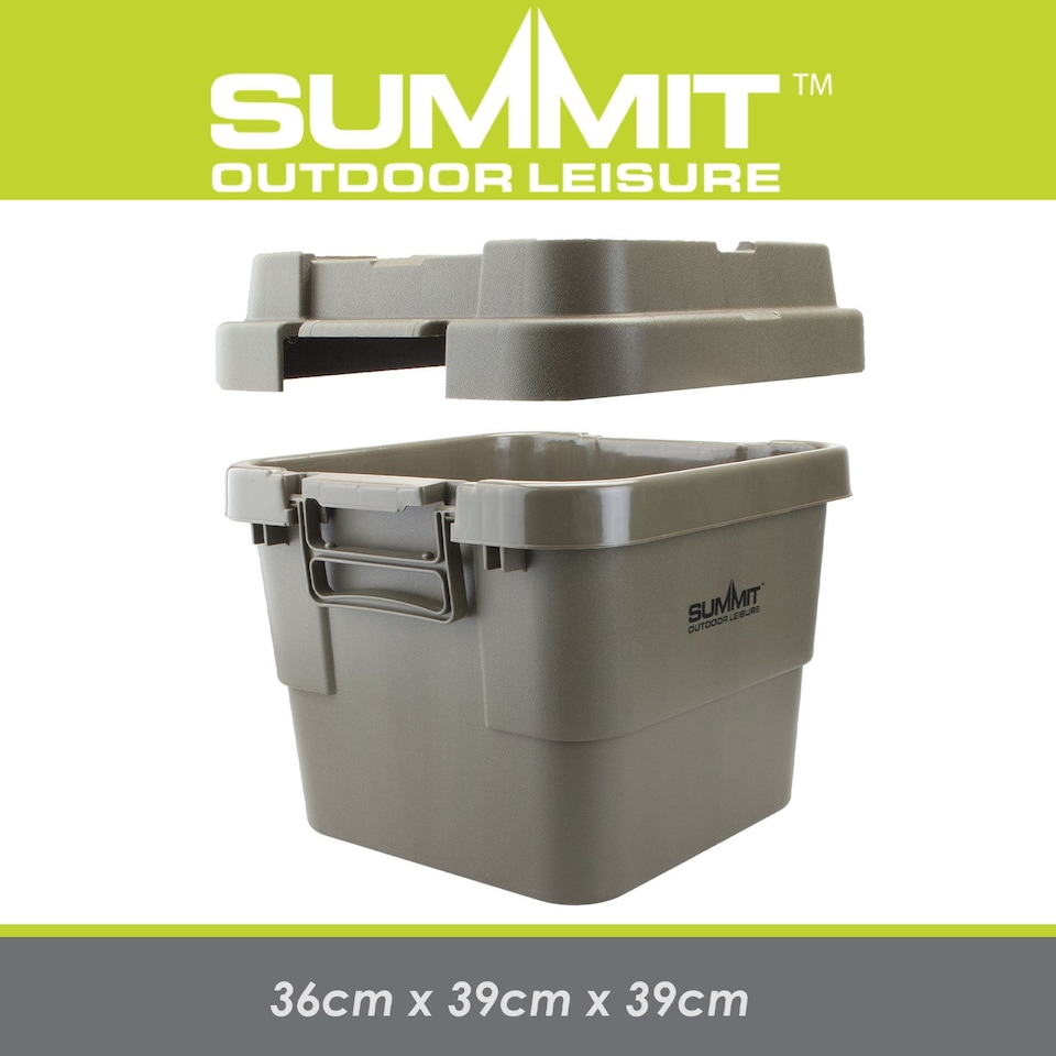 image 1 of vfm-estore green storage box with carry handles - camping storage