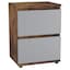 Rustic Brown Carcass + Grey Drawers