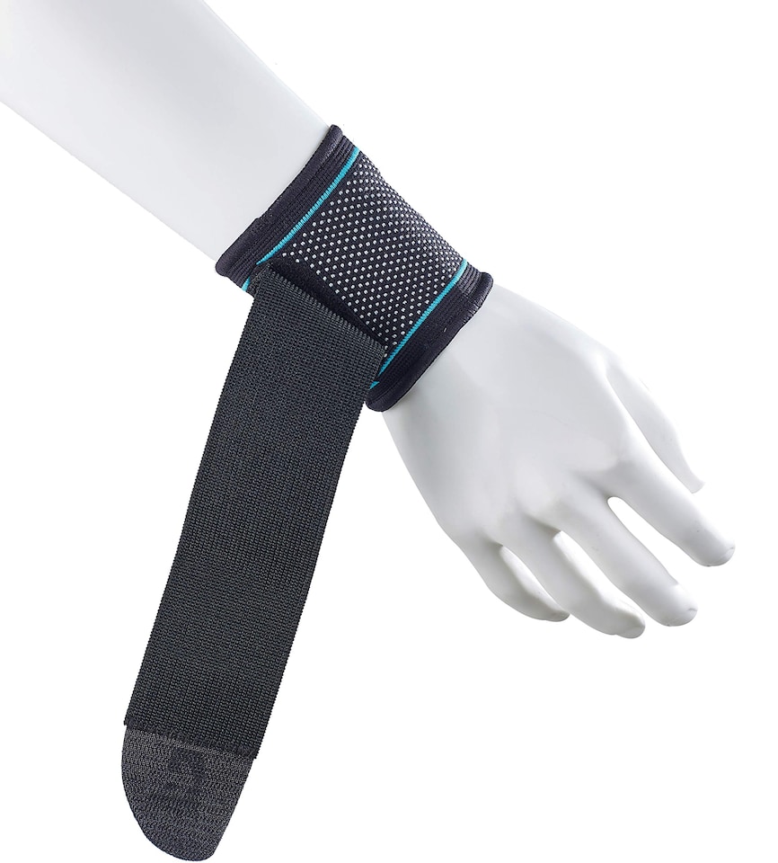 image 1 of Ultimate Performance Advanced Ultimate Compression Wrist Support With Strap, Large, Black