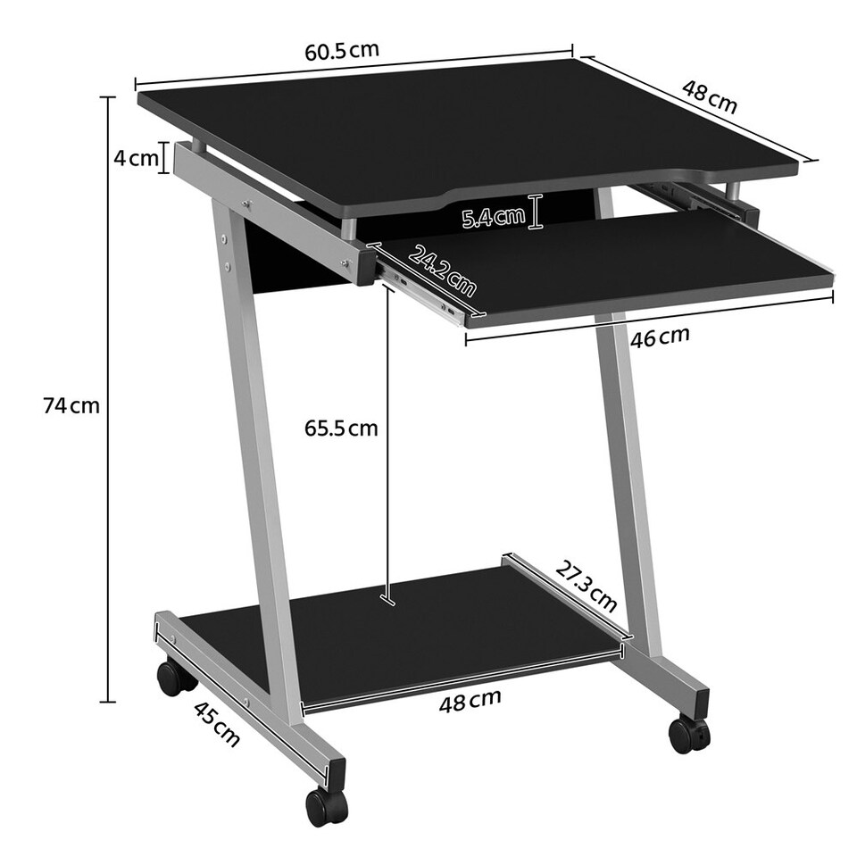 image 1 of Yaheetech Z-Shaped Computer Desk | Black