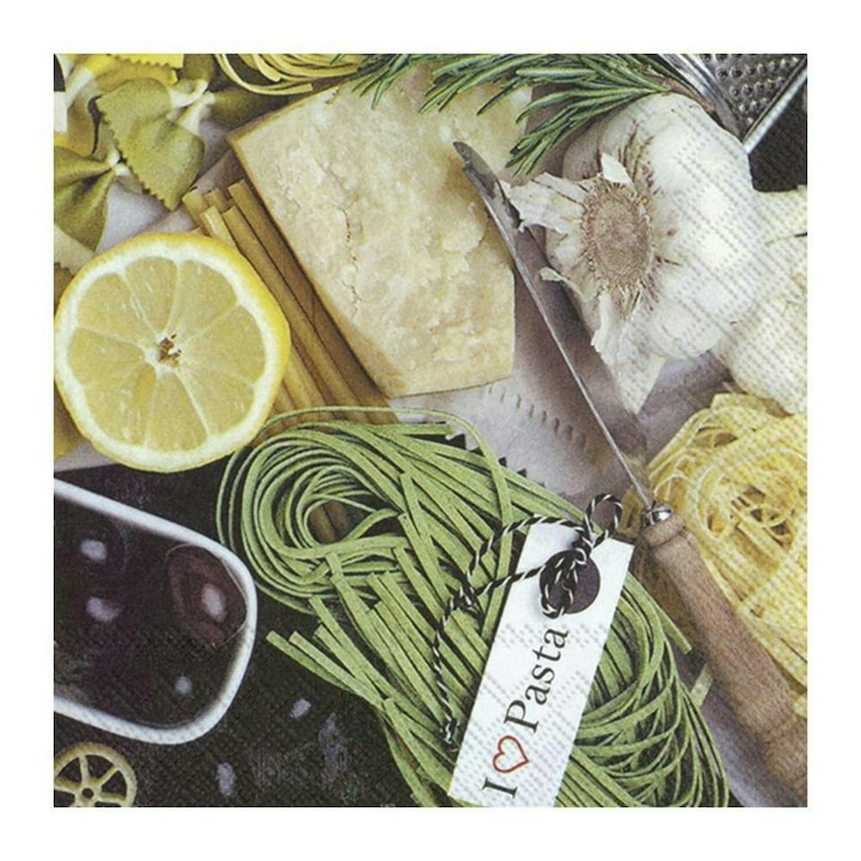 IHR Lunch Napkins  I Love Pasta  33cm 3ply 20 Pack