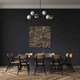 image 2 of Triangular patchwork pattern from black and golden geometric (Canvas Print) 102cm x 102cm
