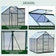 image 8 of Outsunny 6x6ft Walk-In Polycarbonate Greenhouse Plant Grow Galvanized