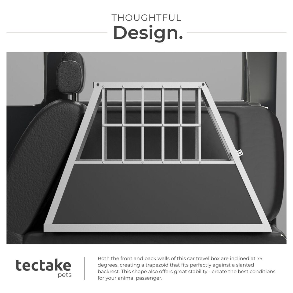 image 1 of Dog Crate - aluminium, angled back wall, lockable, 66 x 90 x 69.5 cm