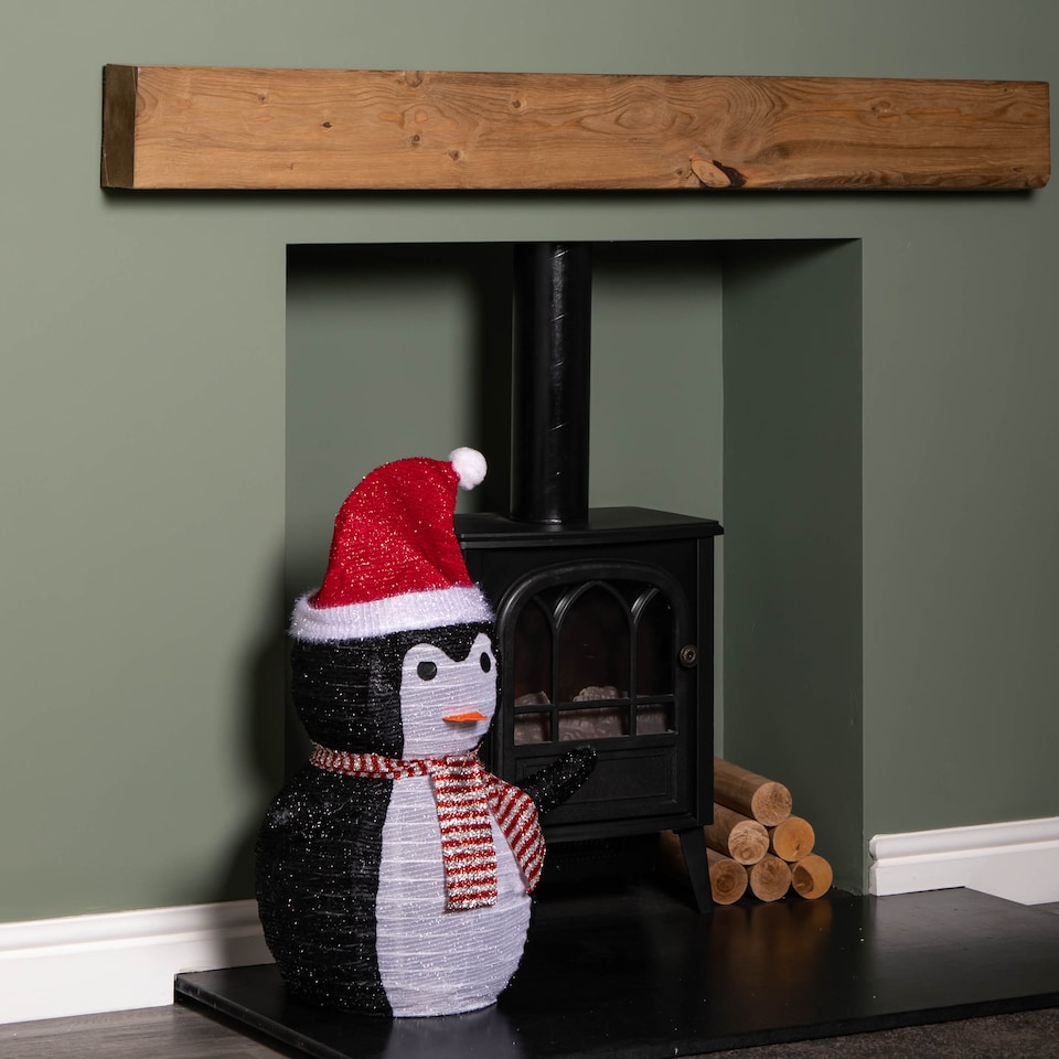 image 1 of 70cm Battery Operated Pop up Christmas Penguin with Static & Flashing White LEDs