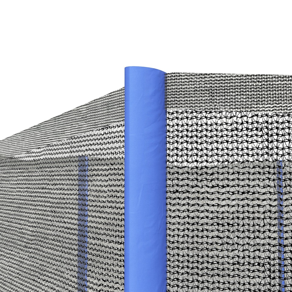 image 1 of SPORTNOW 10ft Trampoline Net Replacement with 6 Plastic Pole Covers, Weather-Resistant Trampoline Netting Replacement with Zipped Entrance, Poles Not Included, Blue