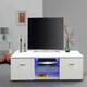 image 3 of MDA Designs Auriga White Modern TV Cabinet for Flat TV Screens of up to 65" Entertainment Unit with Shelves and Built-in Blue LED Lights White