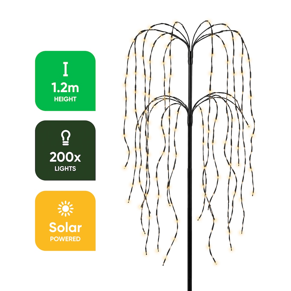 image 1 of Gardenwize Willow Tree with Solar Lights