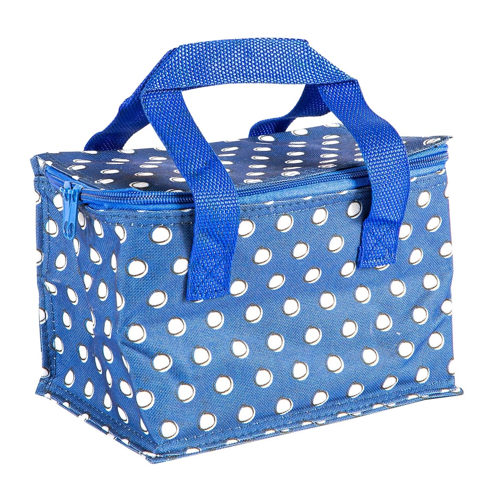 image 1 of Nicholas Winter Insulated Lunch Bag - Blue Polka