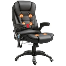 HOMCOM Heated Vibrating Massage Office Chair with Reclining Function, Brown
