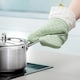 image 6 of Steam Stop™ Silicone Single Oven Glove, Gingham Green | Sage Green