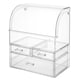 image 1 of ilus Makeup Storage Organiser Acrylic Cosmetics Organizer Beauty Transparent | Silver | Silver