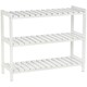image 1 of HOMCOM 3-Tier Shoe Rack Wood Frame Slatted Shelves White